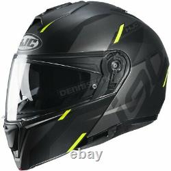 HJC Semi-Flat Black/Gray/Hi-Viz i90 Aventa MC3HSF Helmet (2XL) 1616-736