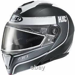 HJC Semi-Flat Blk/Gray i90 Devan Modular Snow Helmet-Dual Lens (Lrg) 1615-704