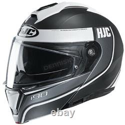 HJC Semi-Flat White/Gray/Black i90 Davan MC-10SF Helmet (Size 2XL) 1614-706
