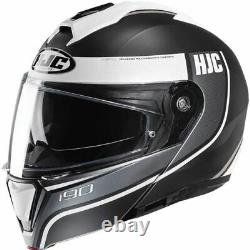 HJC i90 Davan Modular Helmet Black/Grey/White, All Sizes
