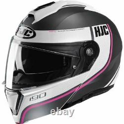 HJC i90 Davan Modular Helmet Black/Grey/White/Pink, All Sizes
