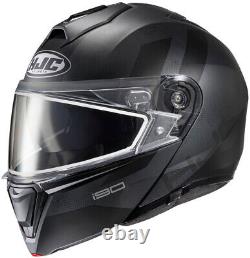 HJC i90 Syrex Modular Snowmobile Helmet Gray Black LG Large I-90 SunScreen