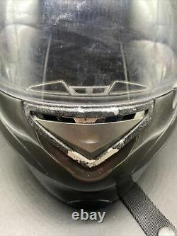 Harley Davidson Black with Gray Ghost Flames Modular Motorcycle Helmet Medium