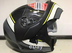Helmet Modular AGV Compact St Boston Black Grey Yellow Motorcycle Sun Visor SZ L