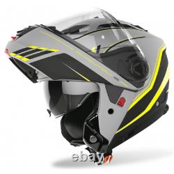 Helmet Modular Motorcycle Airoh Phantom Beat Grey Yellow Black