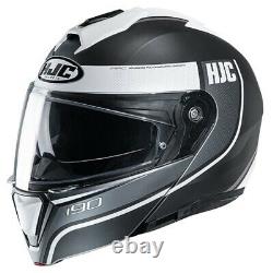 Helmet Modular Motorcycle HJC i90 Davan mc10sf Matte Black Grey White Size M