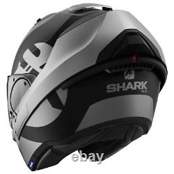 Helmet Modular Shark EVO-ES Kedje Matt Black Grey Chin Tipper Sz XL
