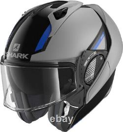 Helmet Modular Shark Evo Gt Sean Grey Black Blue Chin Tipper TG L