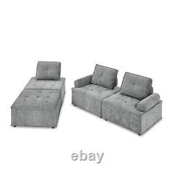 L-Shape Modular Sectional Sofa, DIY Combination, Chenille