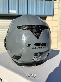 LS2 Helmets Valiant II Blackout Valiant II Modular Helmet Grey Medium