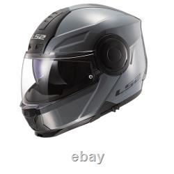 LS2 Horizon Solid Modular Motorcycle Helmet With SunShield Matte Black XS