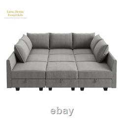 Larchmere U-Shaped Modular Sectional Sofa with Storage Ottoman