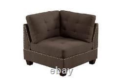 Living Room Sofa Set Chairs Ottoman Corner Cushion Loveseat Sofa Black Coffee