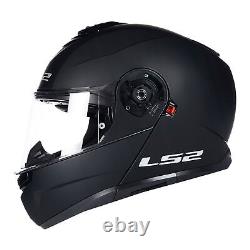 Ls2 Modular Ff908 Strobe II Ece22.06 Motorcycle Crash Helmet Black Autox White