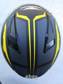 Mens VEMAR ZEPHIR street motorcycle helmet LARGE 59-60cm matte blk/gry/yel