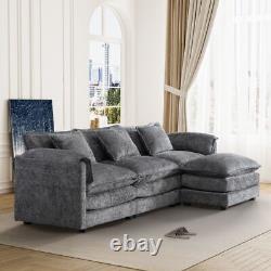 Modern 112 Oversized Sectional Sofa Comfy Couch Boucle Modular L Shape Sofa