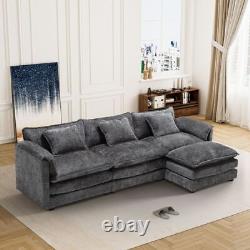 Modern 112 Oversized Sectional Sofa Comfy Couch Boucle Modular L Shape Sofa