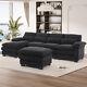 Modern 114 Upholstery Chenille U-shape Sectional Sofa Comfy Modular Cloud Couch