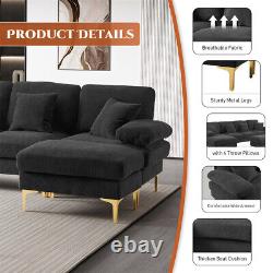 Modern 5 Seat U-Shape Sectional Sofa Cloud Couch Upholstery Comfy Modular Sofa