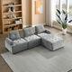 Modern L Shape Modular Sofa Chenille Upholstered Sectional Couch Diy Gray