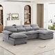 Modern Upholstery Comfy U-shape Sectional Sofa Cloud Couch 4-seat Sleeper Sofa