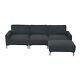 Modern Velvet L-shaped Sectional Sofa Modular Couch With Convertible Ottoman