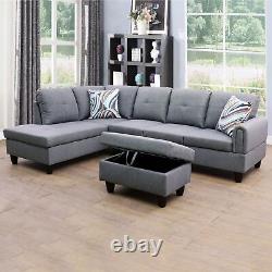 Modular Sectional Sofa, L Shaped Sofa Couch with 2 Pillows(No Ottoman)