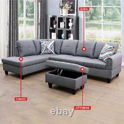 Modular Sectional Sofa, L Shaped Sofa Couch with 2 Pillows(No Ottoman)