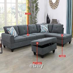 Modular Sectional Sofa, L Shaped Sofa Couch with 2 Pillows(No Ottoman)