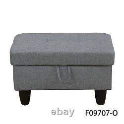 Modular Sectional Sofa, L Shaped Sofa Couch with 2 Pillows(No Ottoman)