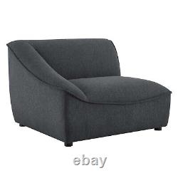 Modway Compromise Fabric Upholstered 5-Piece Sectional Sofa in Charcoal