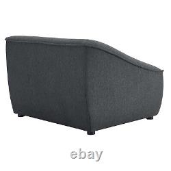 Modway Compromise Fabric Upholstered 5-Piece Sectional Sofa in Charcoal