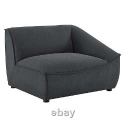 Modway Compromise Fabric Upholstered 5-Piece Sectional Sofa in Charcoal