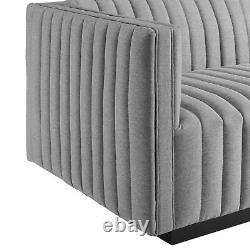 Modway Fabric 4-Piece Sectional Sofa With Black Light Gray EEI-5788-BLK-LGR