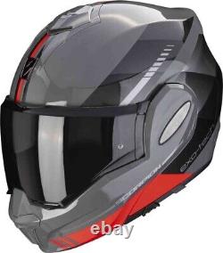 Motorcycle Helmet Modular 22.06 Scorpion Exo Tech Evo Genre Grey Black Red TG L