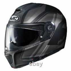 Motorcycle Helmet Modular HJC Rpha 90 Tanisk mc5sf Matte Black Grey Size L