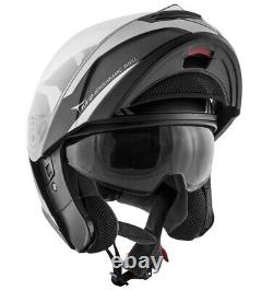 Motorcycle Helmet Modular Openable Kappa KV31 Phantom Black Gray Matt Blk TG M