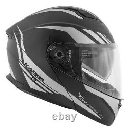Motorcycle Helmet Modular Openable Kappa KV31 Phantom Black Gray Matt Blk TG XL
