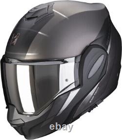Motorcycle Helmet Tipper Openable Scorpion Exo Tech Primus Grey Black Matt TG M