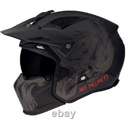 Mt Streetfighter Darkness Matt Black Grey Modular Motorcycle Motorbike Helmet