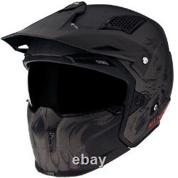 Mt Streetfighter Darkness Matt Black Grey Modular Motorcycle Motorbike Helmet