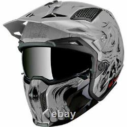 Mt Streetfighter Full Face Off Road Skull Motorcycle Helmet Darkness Matt Black