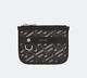 New Versace La Greca Rectangular Modular Coin Pouch Mini Black Gray 5.5x4.5