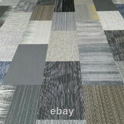 New Shaw Brand Carpet Tile Planks Modular Gray Black Silver Colors 540 sq ft