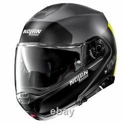 Nolan N100-5 Plus Distinctive 25 Flat Lava Grey Yellow Motorcycle Helmet N