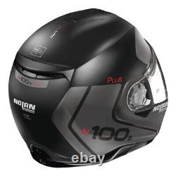 Nolan N100-5 Plus Modular Motorcycle Helmet Distinctive Black Grey Choose Size