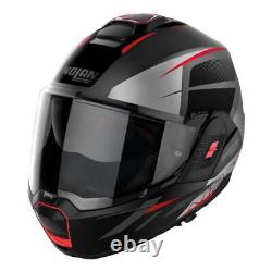 Nolan N120-1 Nightlife N-COM 025 Flat Lava Grey Red Silver Black Modular Helm