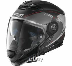 Nolan N70-2 GT Lakota Helmet Black/Grey/Red 2XL Modular Crossover Moto 393662