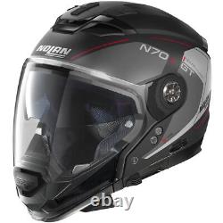 Nolan N70-2 GT Lakota Modular Motorcycle Helmet Black/Grey/Red Medium