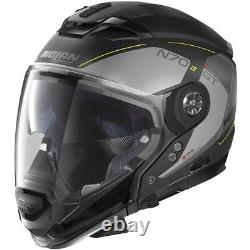 Nolan N70 2-GT Lakota Modular Motorcycle Helmet Black Grey Yellow X-Large